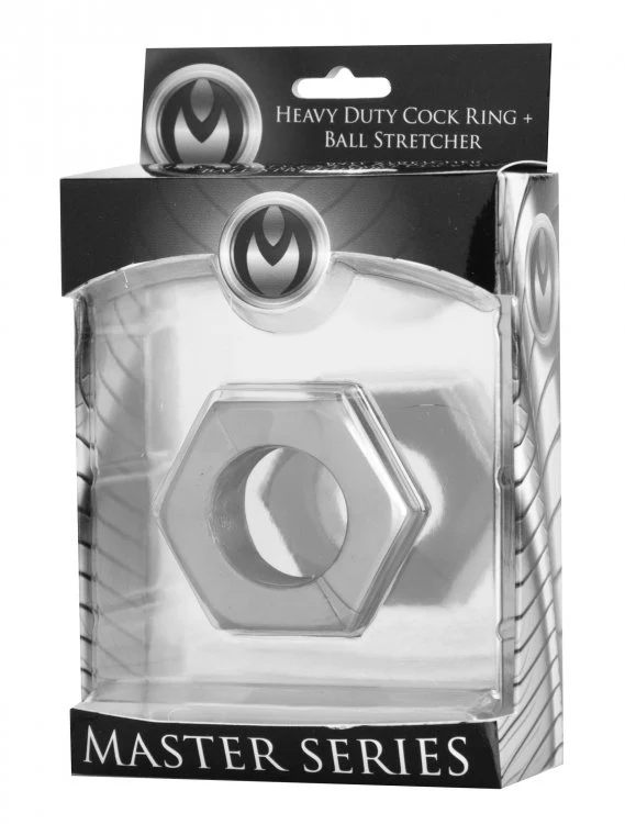 Silver Hex Heavy Duty Cock Ring / Ball Stretcher - Image 3