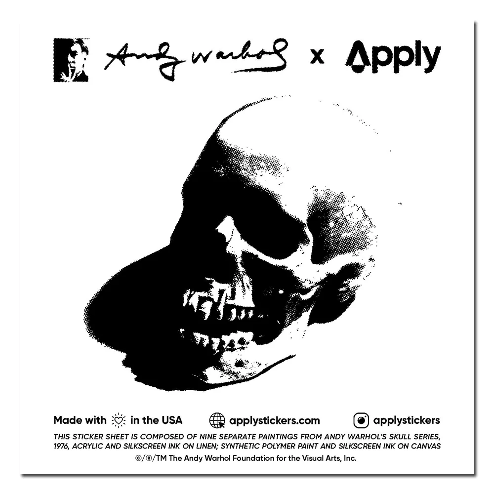 Skulls By Andy Warhol - Sheet of 9 Kiss-Cut Stickers - Image 3