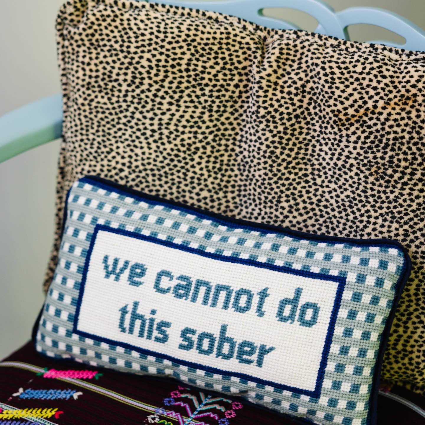 Sober Needlepoint Pillow - Image 4