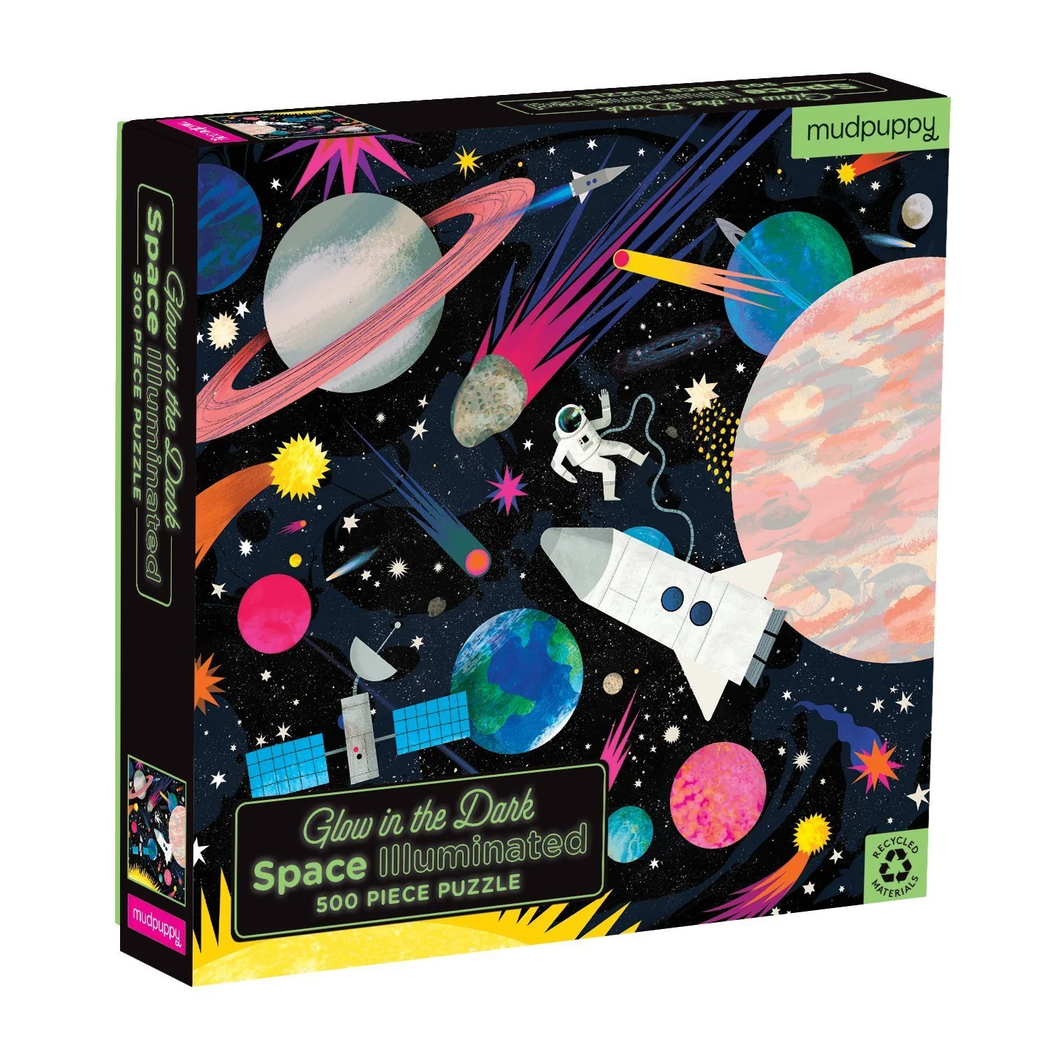 Space Illuminated 500 Piece Glow in the Dark Family Puzzle - Image 2