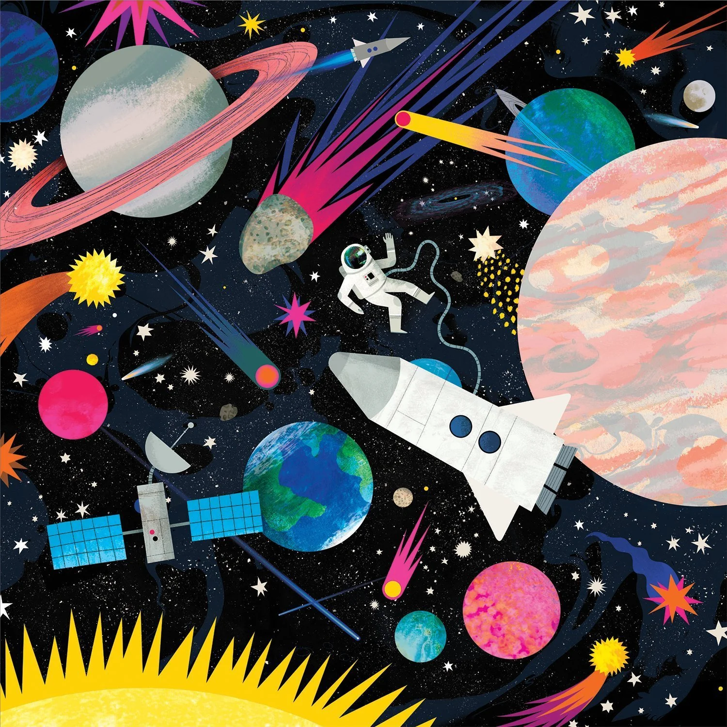 Space Illuminated 500 Piece Glow in the Dark Family Puzzle - Image 3
