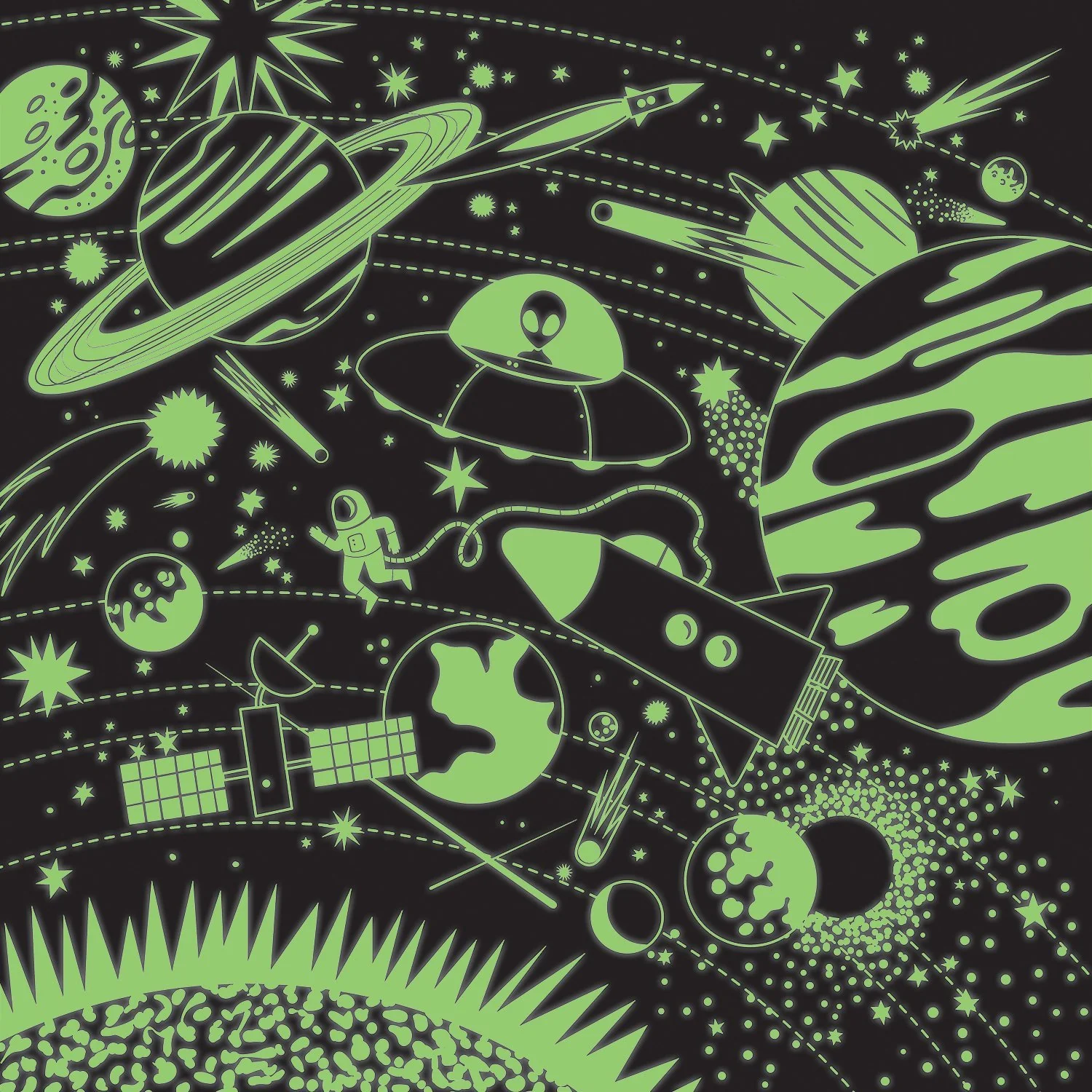 Space Illuminated 500 Piece Glow in the Dark Family Puzzle - Image 4