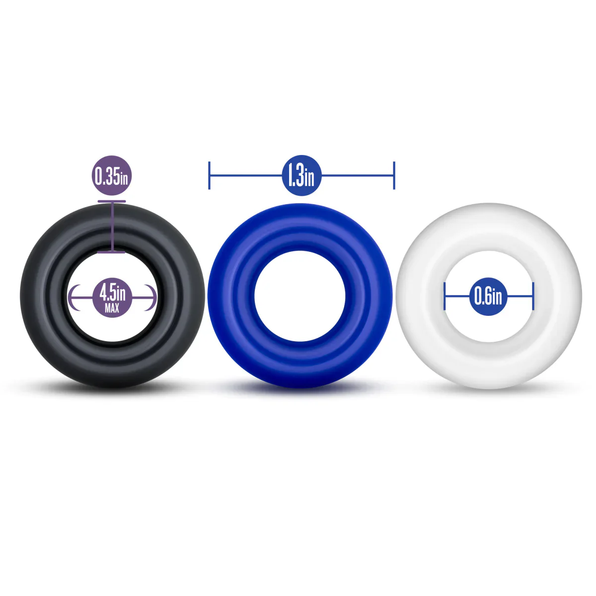 Stay Hard Assorted Colors Donut Penis Rings 3-Pack - Image 3