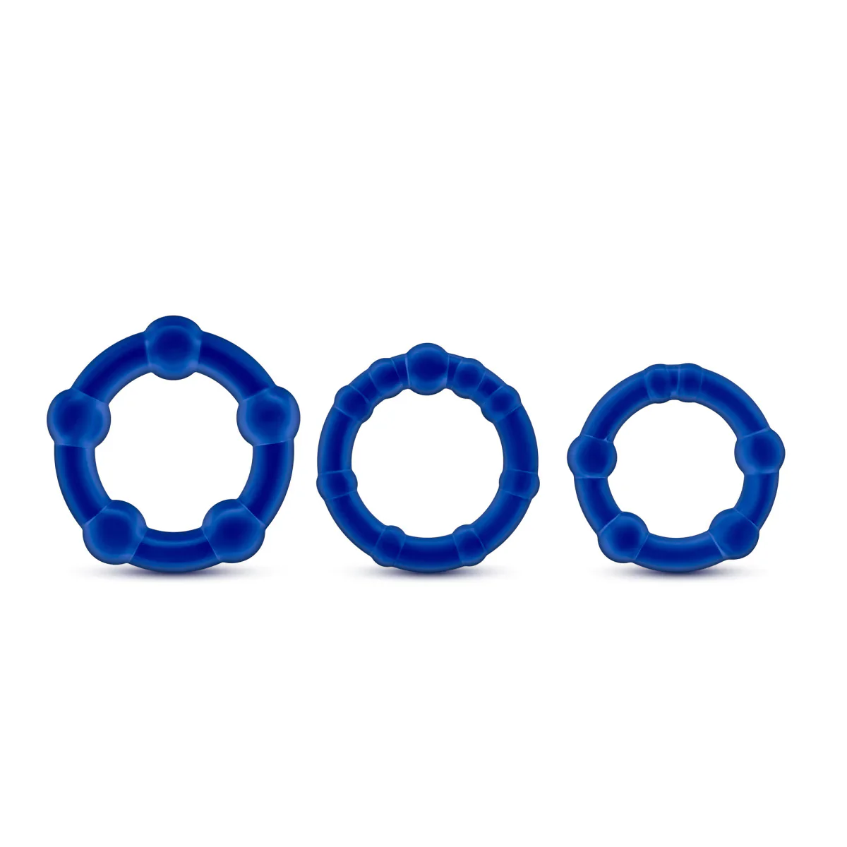 Stay Hard Blue Beaded Penis Rings 3-Sizes - Image 2