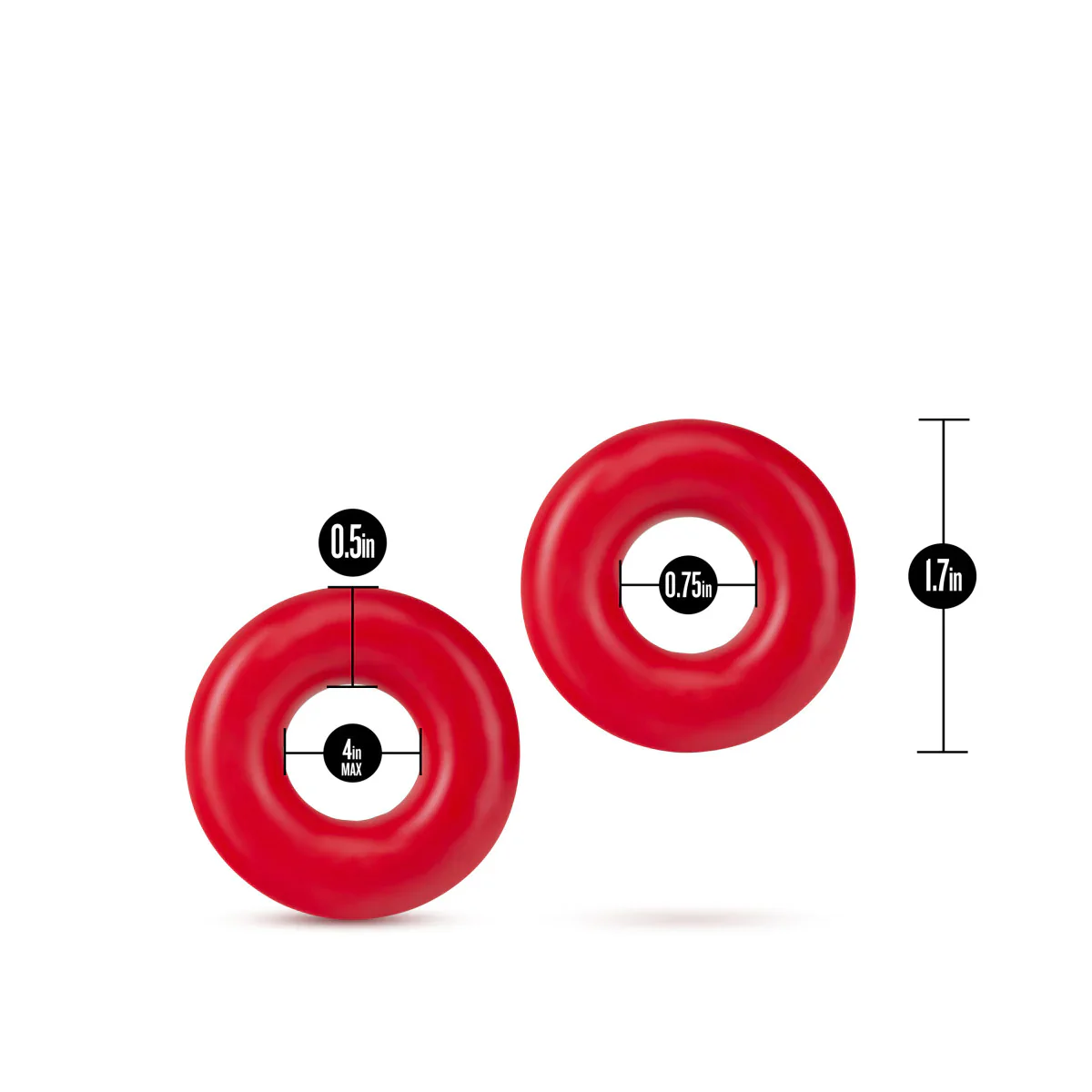 Stay Hard Red Oversized Donut Penis Rings 2-Pack - Image 2