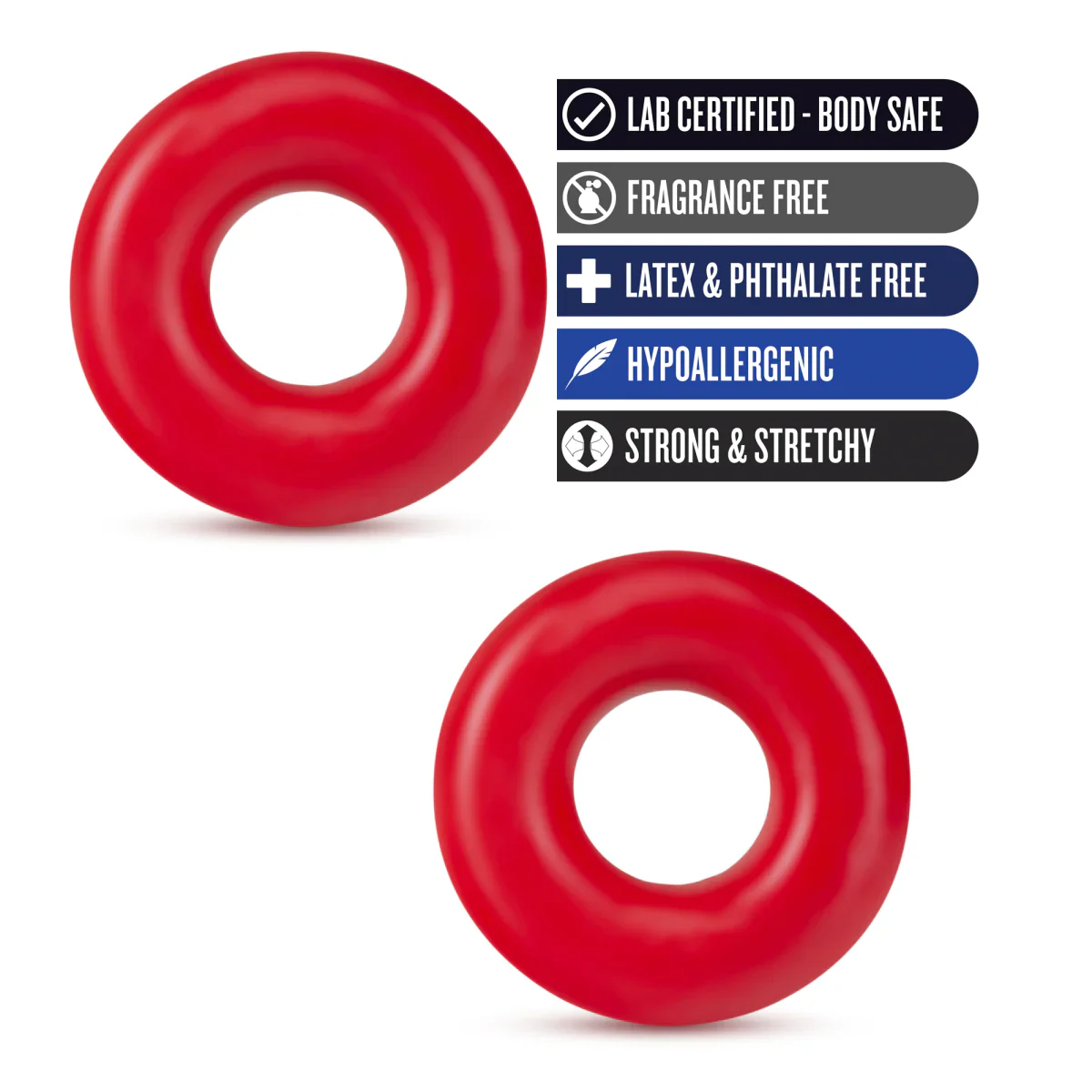 Stay Hard Red Oversized Donut Penis Rings 2-Pack - Image 3