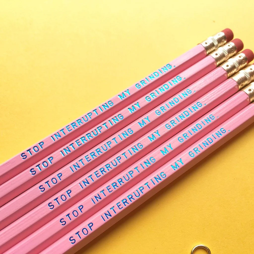 STOP INTERRUPTING MY GRINDING Pencil Set by Rhino Parade - Image 4