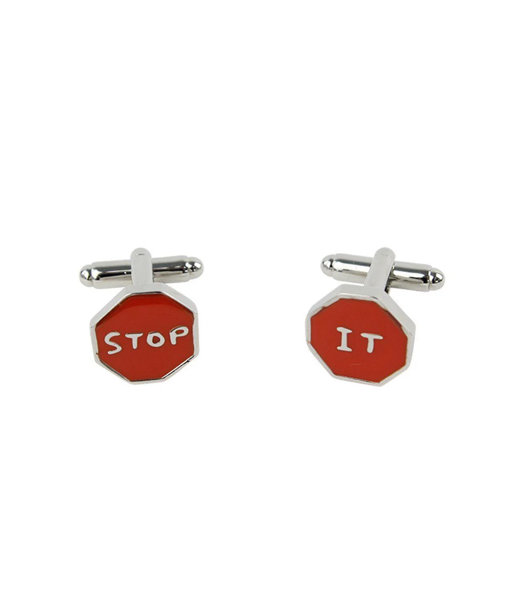 Stop It Cufflinks by David Shrigley x Third Drawer Down - Image 2