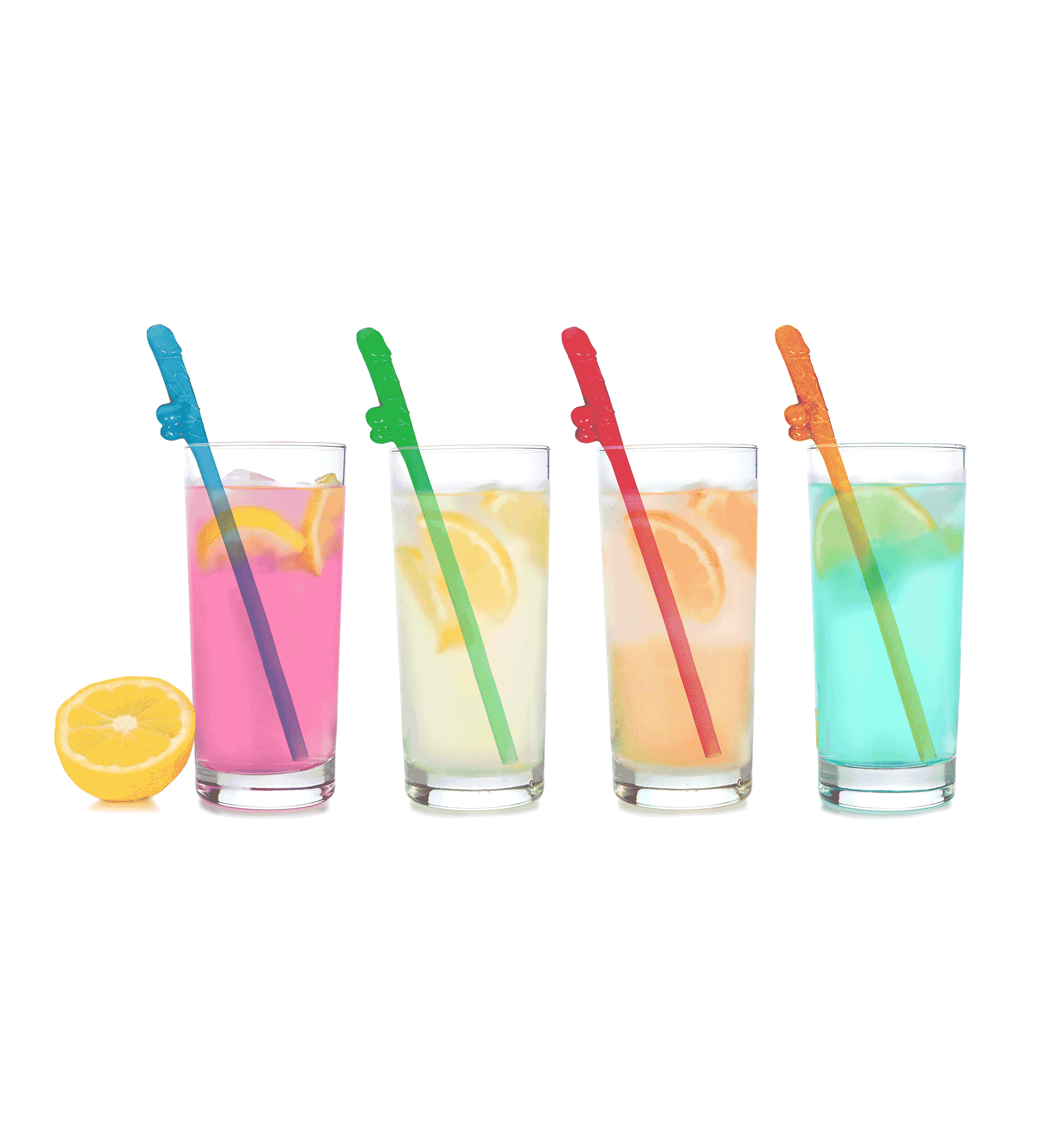 Super Fun Penis Multicolor Straws – 8 pack - Image 2