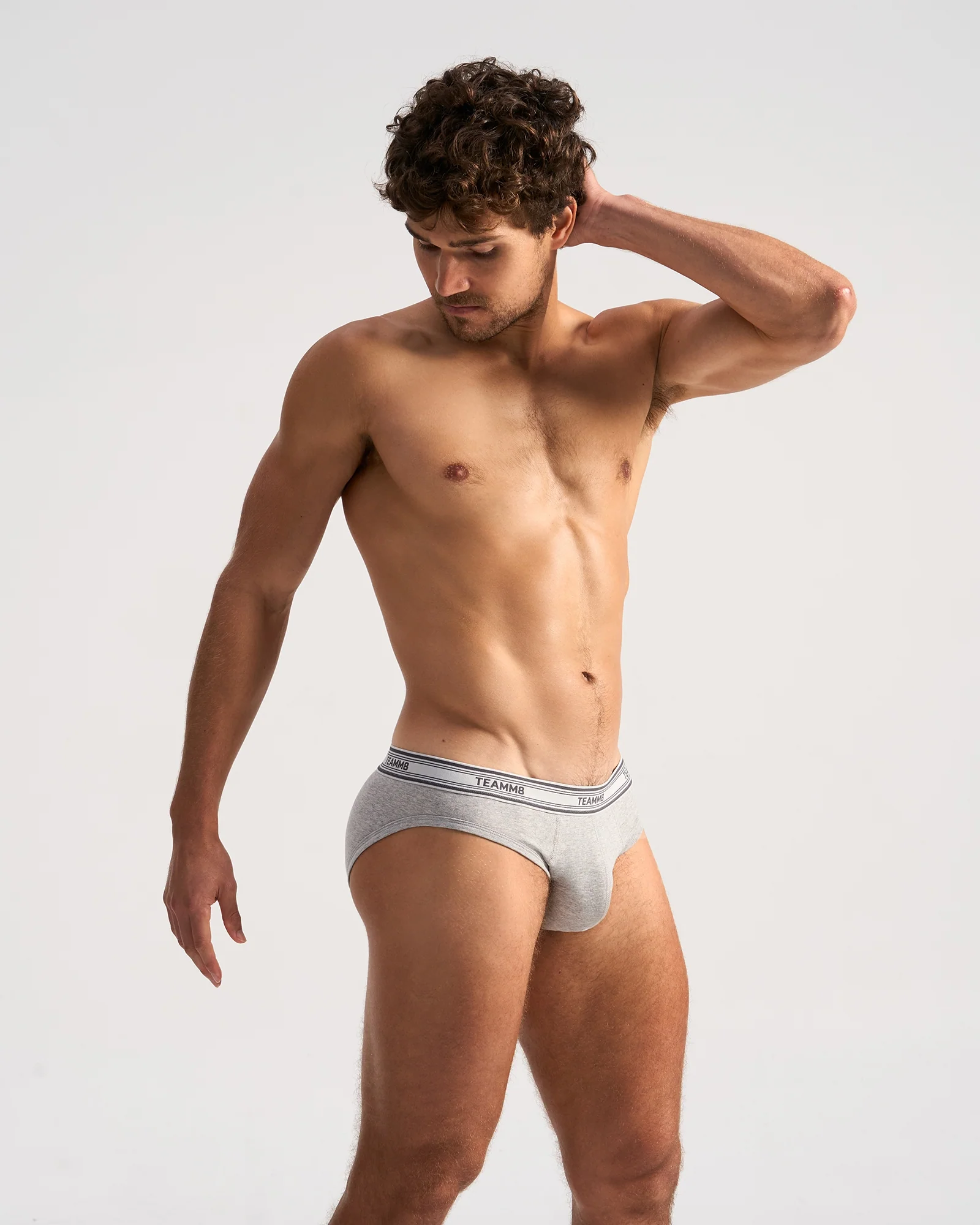 TEAMM8 Cotton Classic Brief - Grey Marle - Image 2