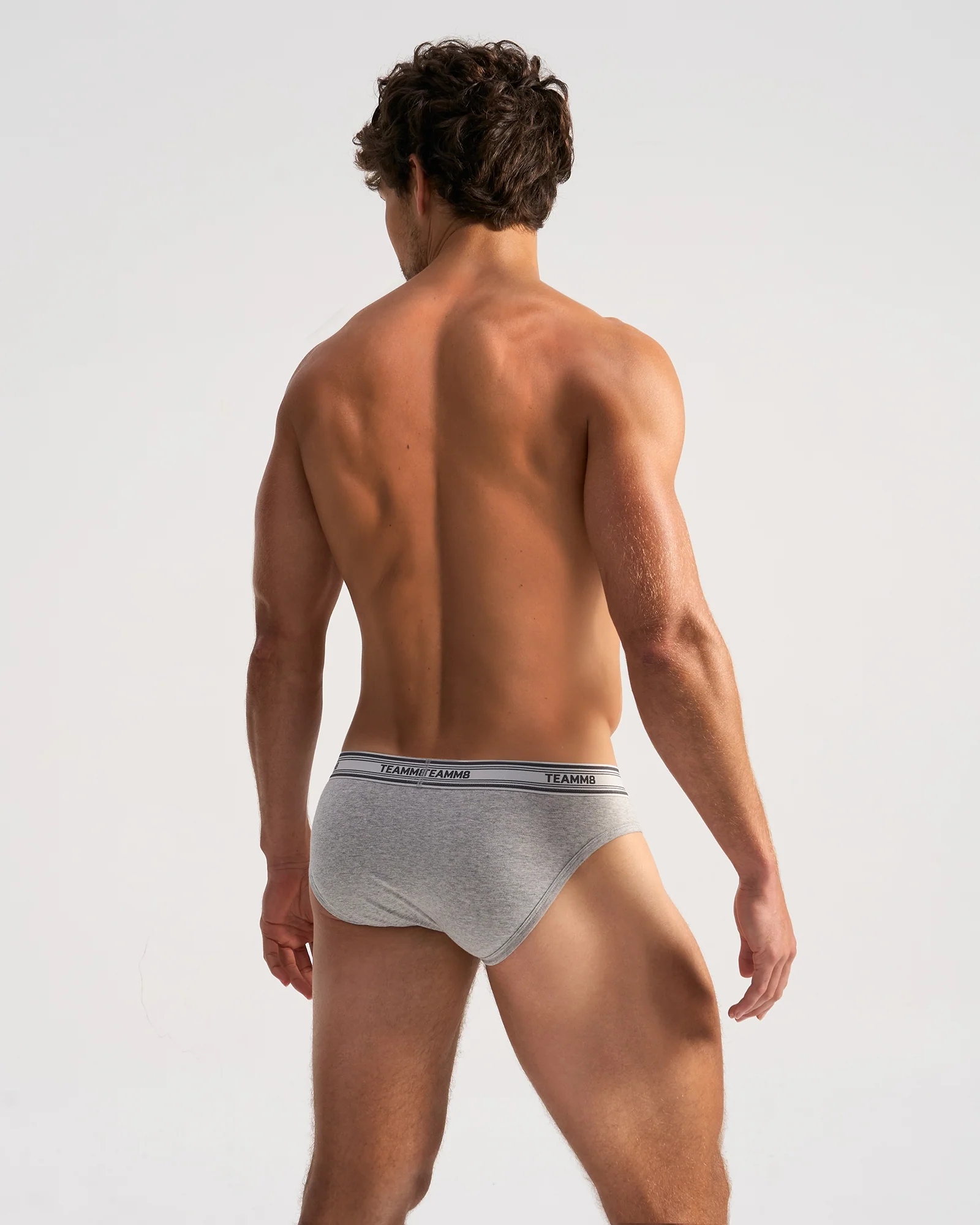TEAMM8 Cotton Classic Brief - Grey Marle - Image 3