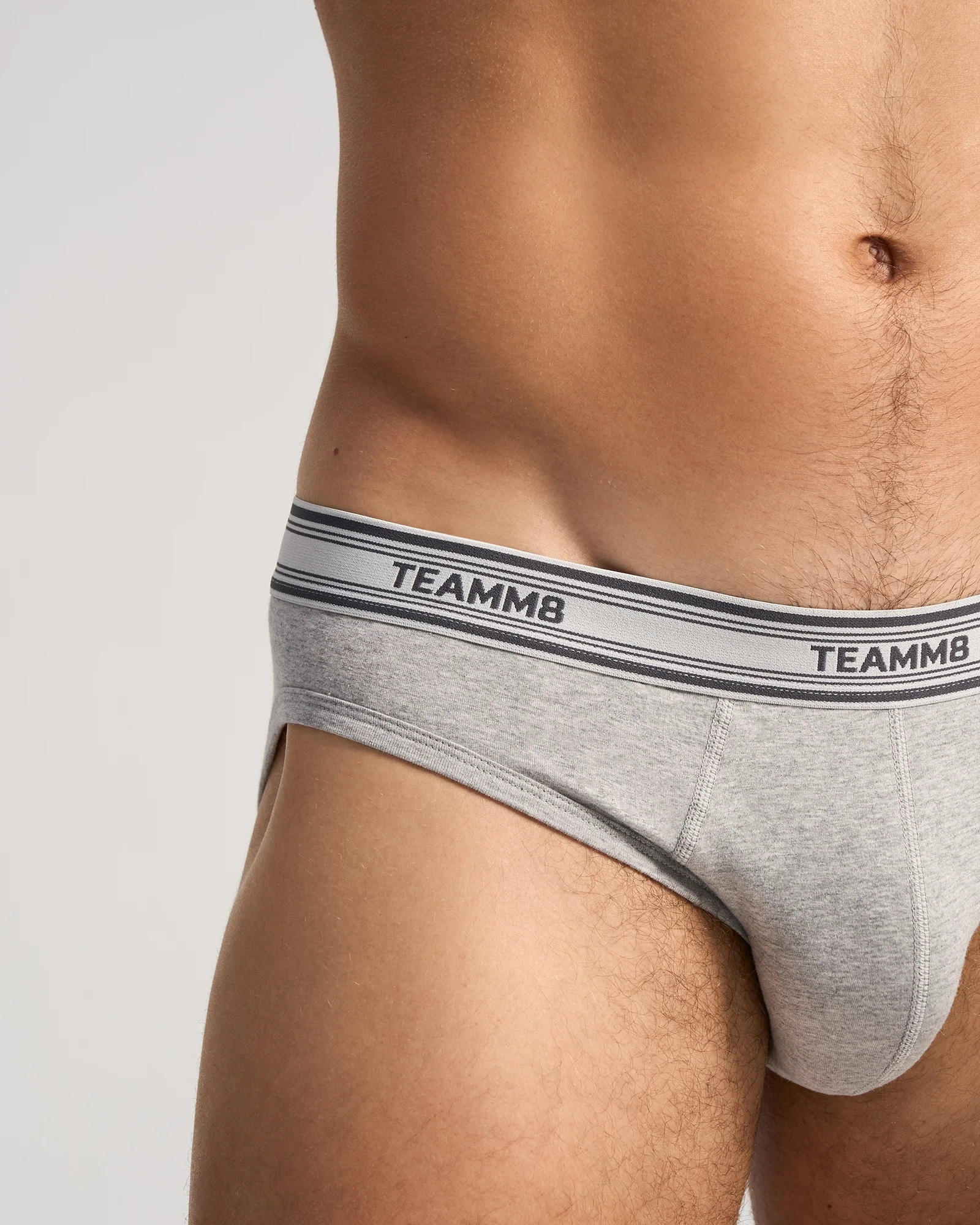 TEAMM8 Cotton Classic Brief - Grey Marle - Image 4