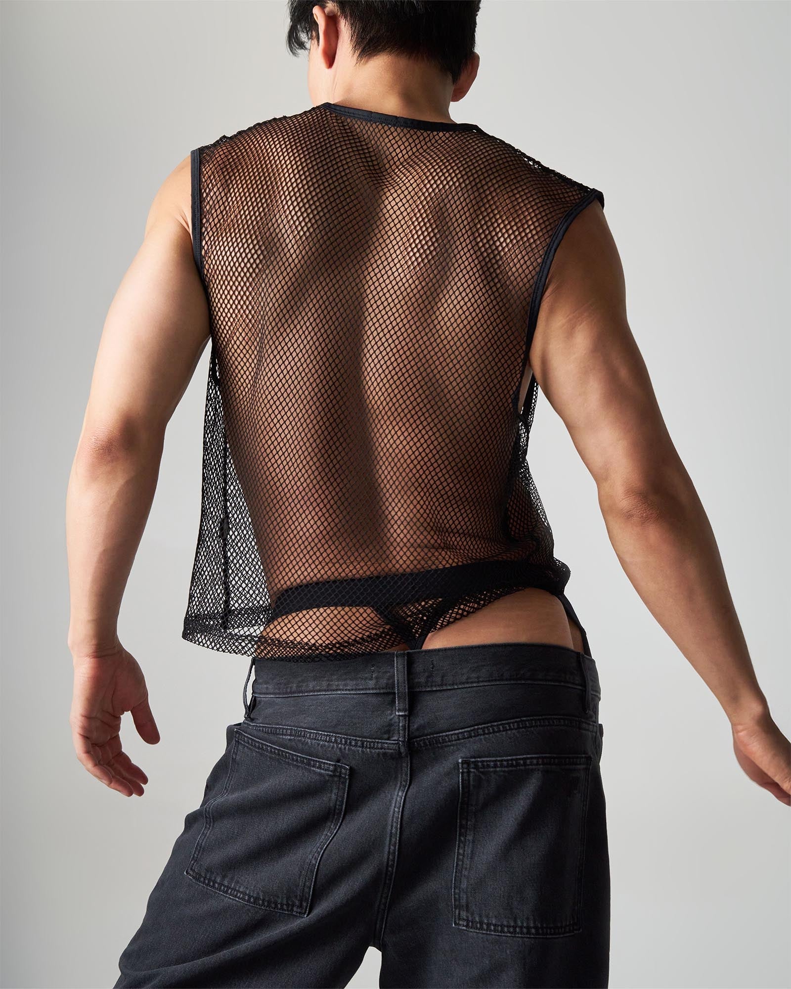 TEAMM8 Edge Net Muscle Tank Jet - Image 2