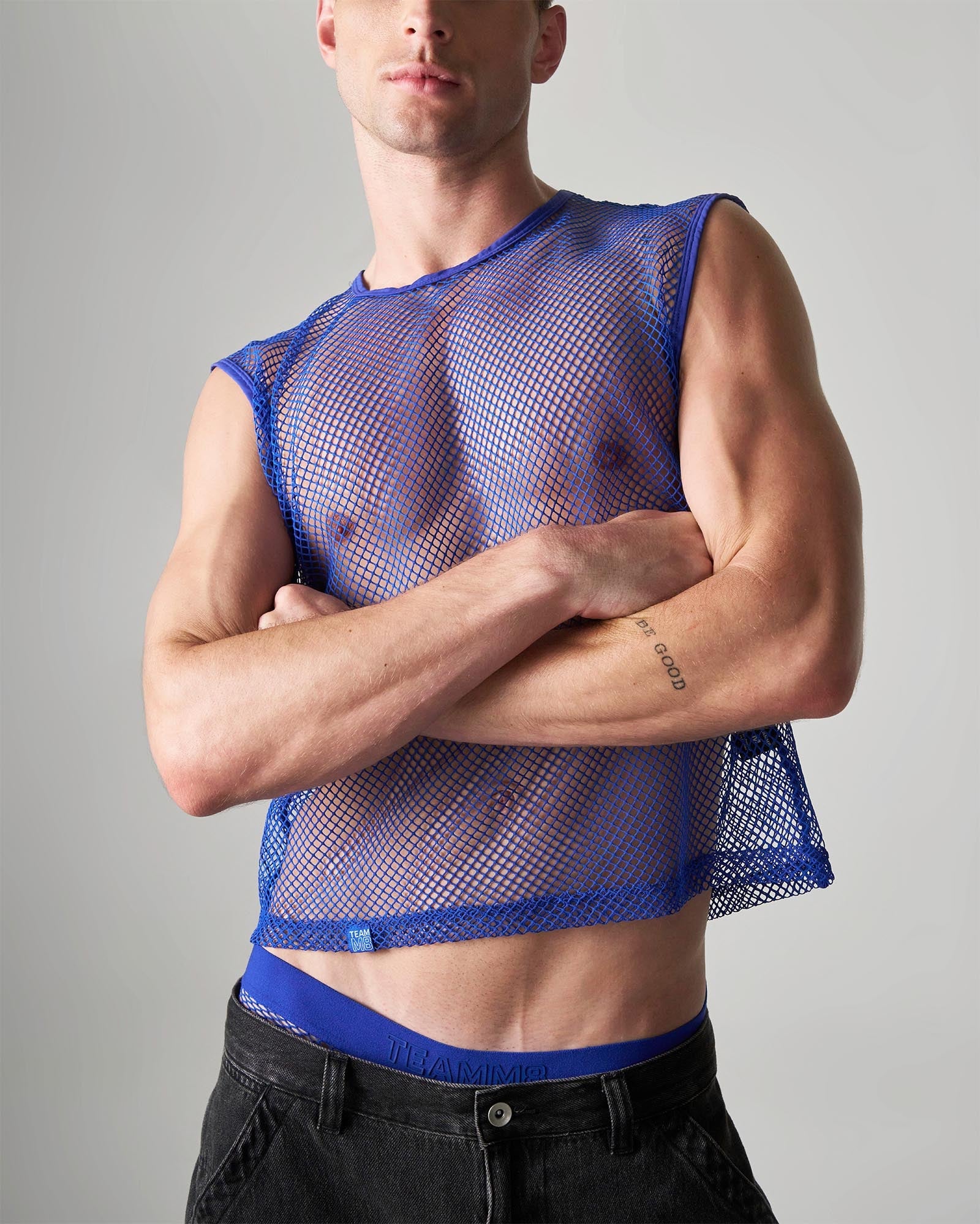 TEAMM8 Edge Net Muscle Tank Ultramarine - Image 4