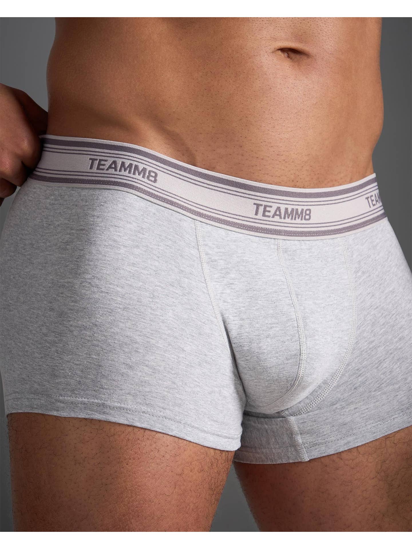 TEAMM8 New Classic Cotton Trunk - Grey Marle - Image 2
