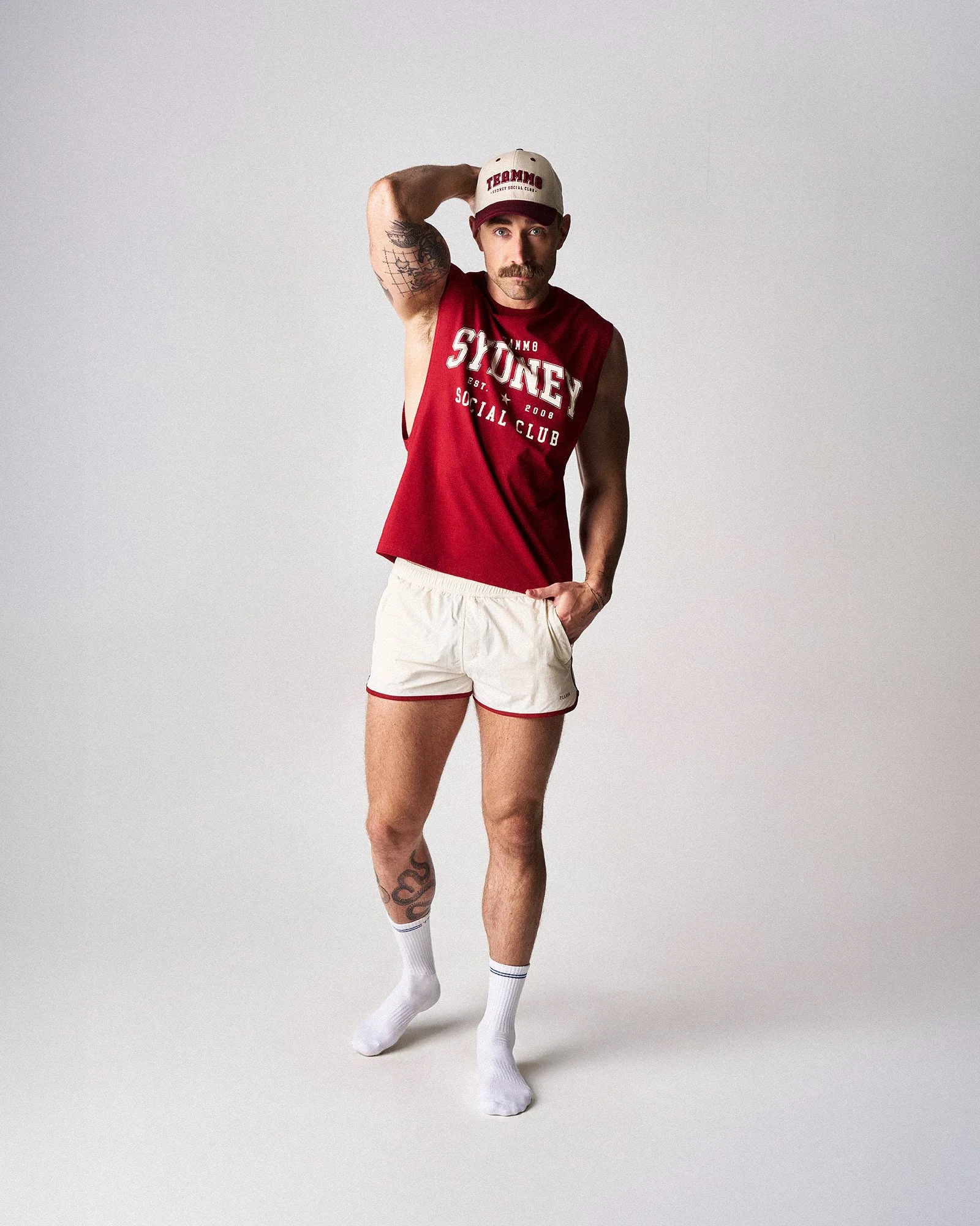 TEAMM8 S.S.C. Legacy Box Muscle Tank Maroon - Image 3