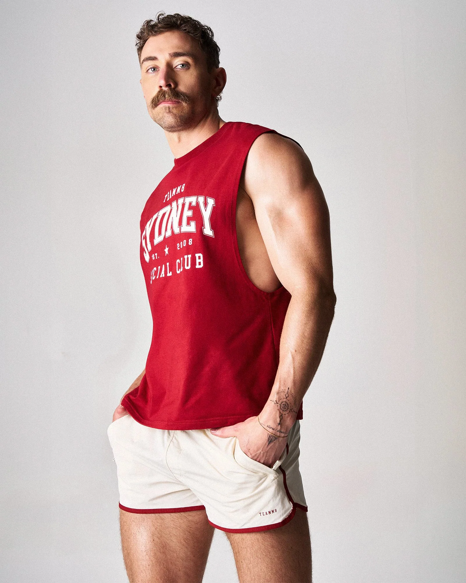 TEAMM8 S.S.C. Legacy Box Muscle Tank Maroon - Image 4