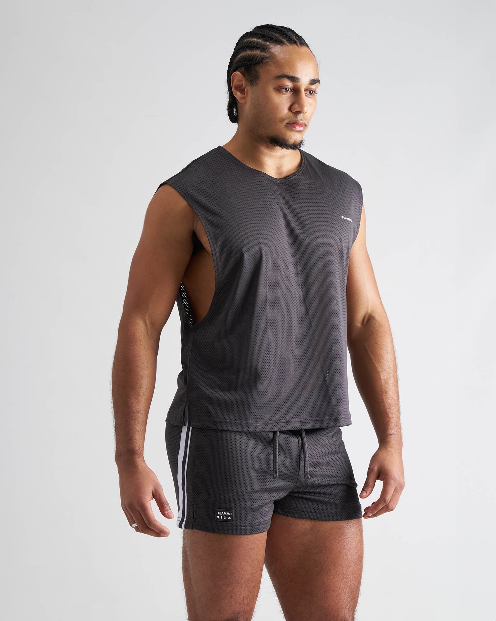 TEAMM8 S.S.C. Mesh Muscle Tank - Gunmetal - Image 2