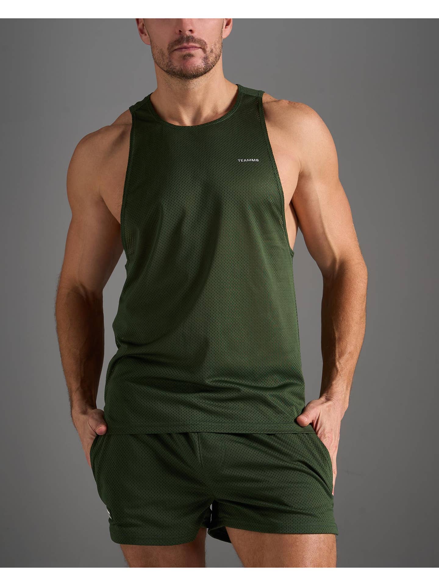 TEAMM8 S.S.C. Mesh Tank - Forest Green - Image 6