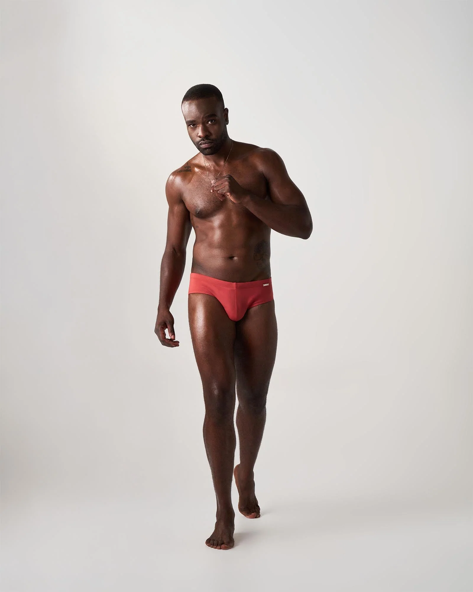 Teamm8 Statement Wide Swim Brief - Terracotta - Image 2