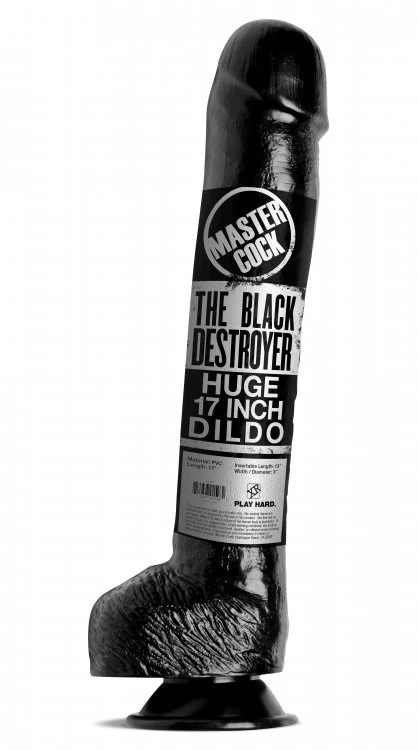 The Destroyer Huge 17 Inch Dildo - Black - Image 4