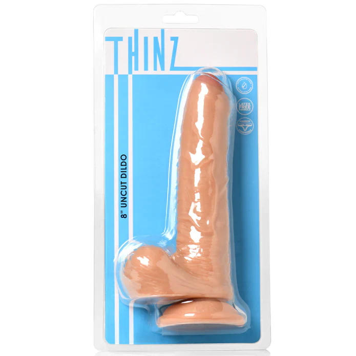 Thinz 8" Uncut Dildo with Balls - Image 10