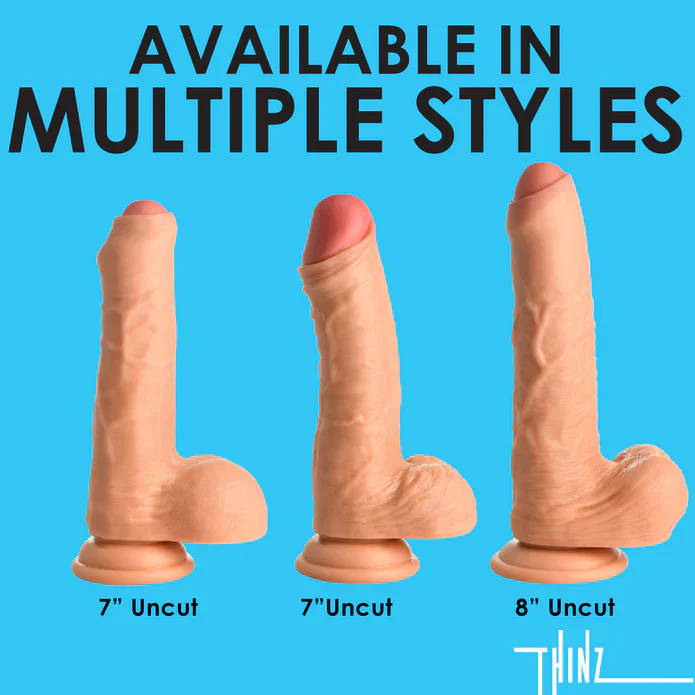 Thinz 8" Uncut Dildo with Balls - Image 7