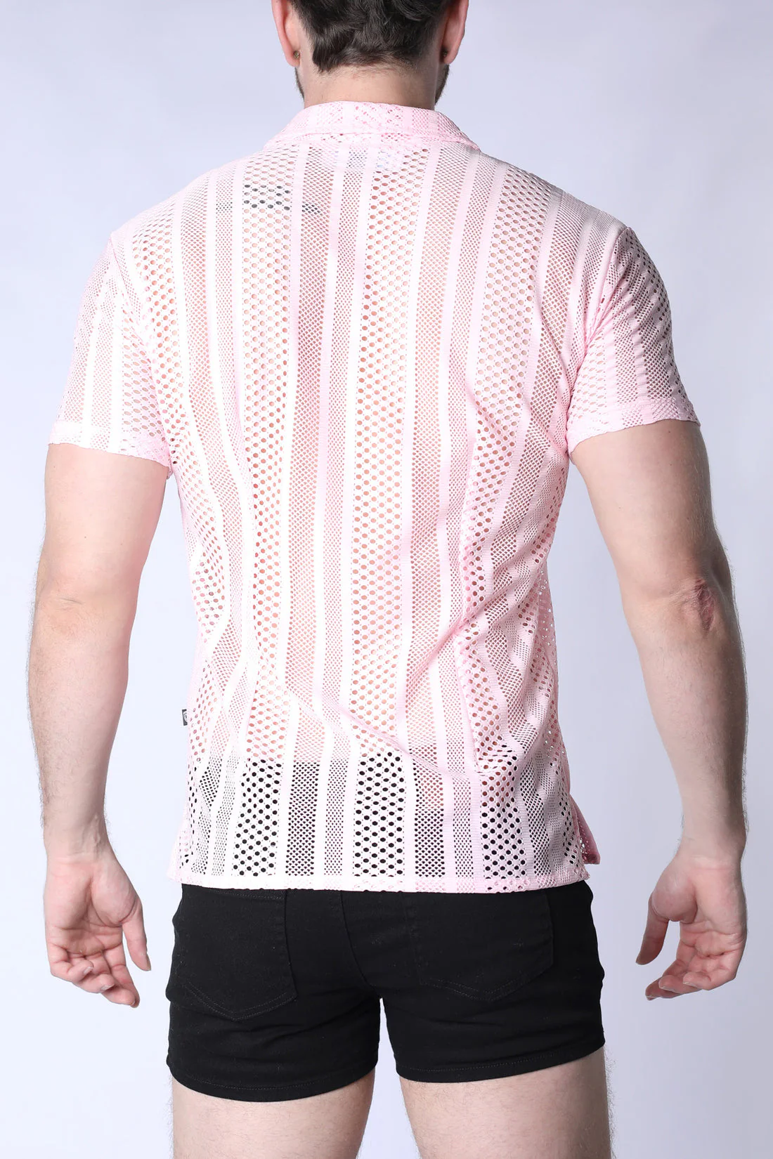 TIMOTEO Sicily Crochet Mesh Shirt - Pink - Image 2