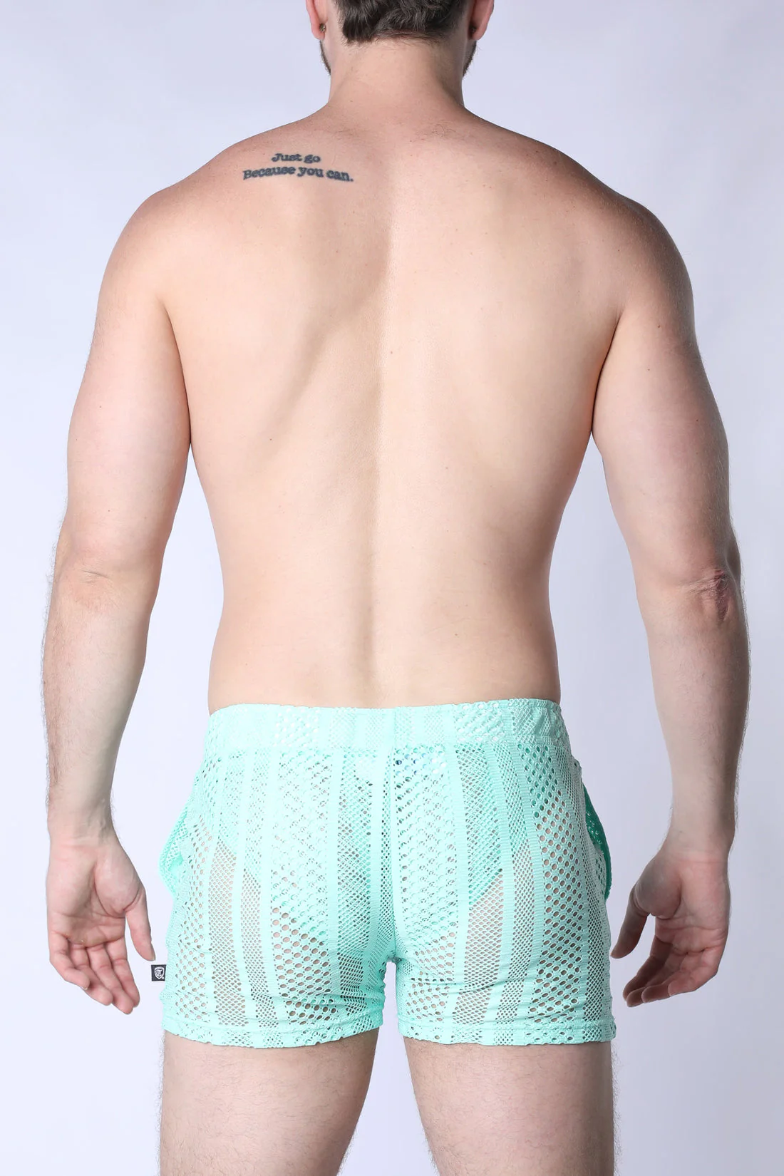 TIMOTEO Sicily Crochet Mesh Short - Turquoise - Image 2