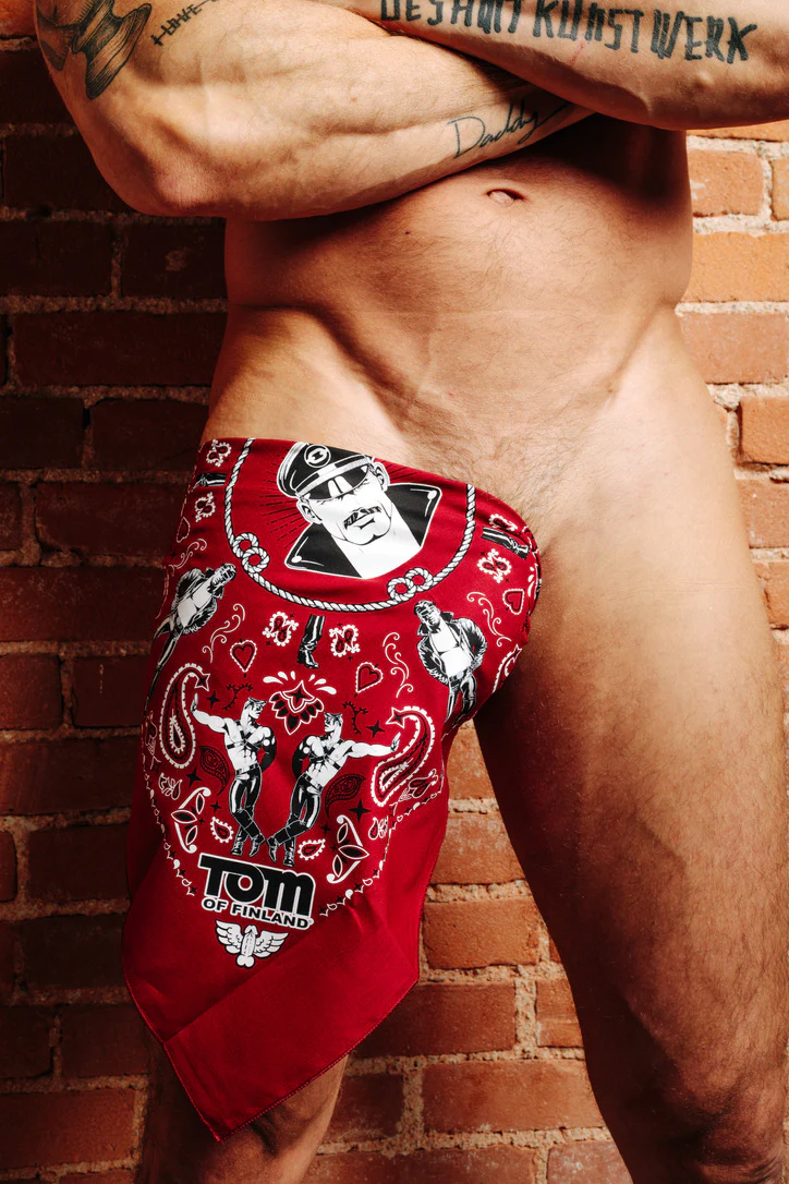 Tom of Finland Bandana by Peachy Kings Maroon - Image 2