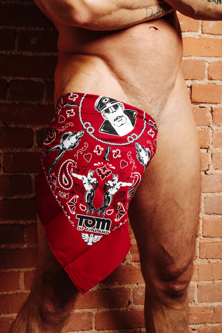 Tom of Finland Bandana by Peachy Kings Maroon - Image 3