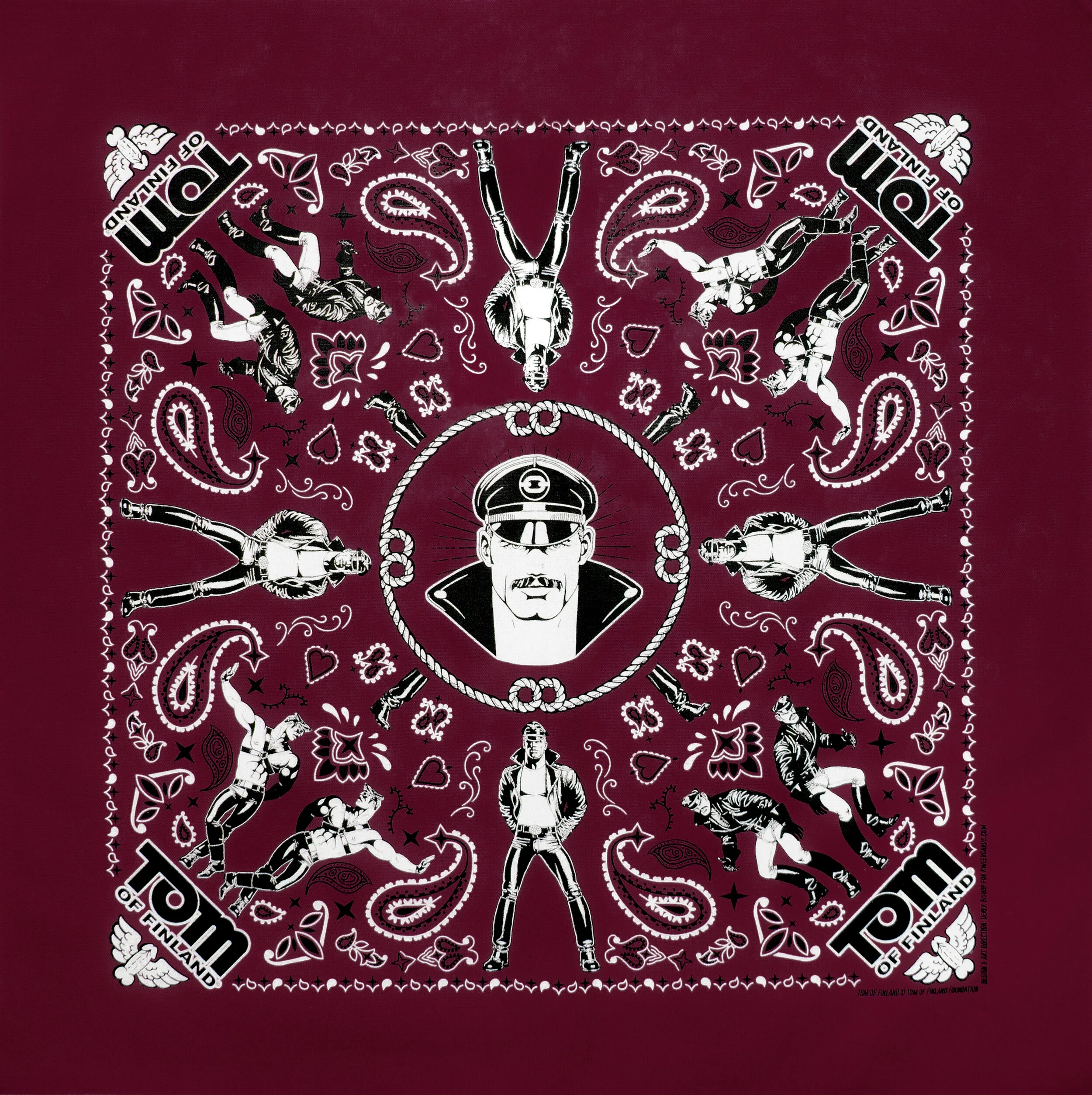 Tom of Finland Bandana by Peachy Kings Maroon - Image 6