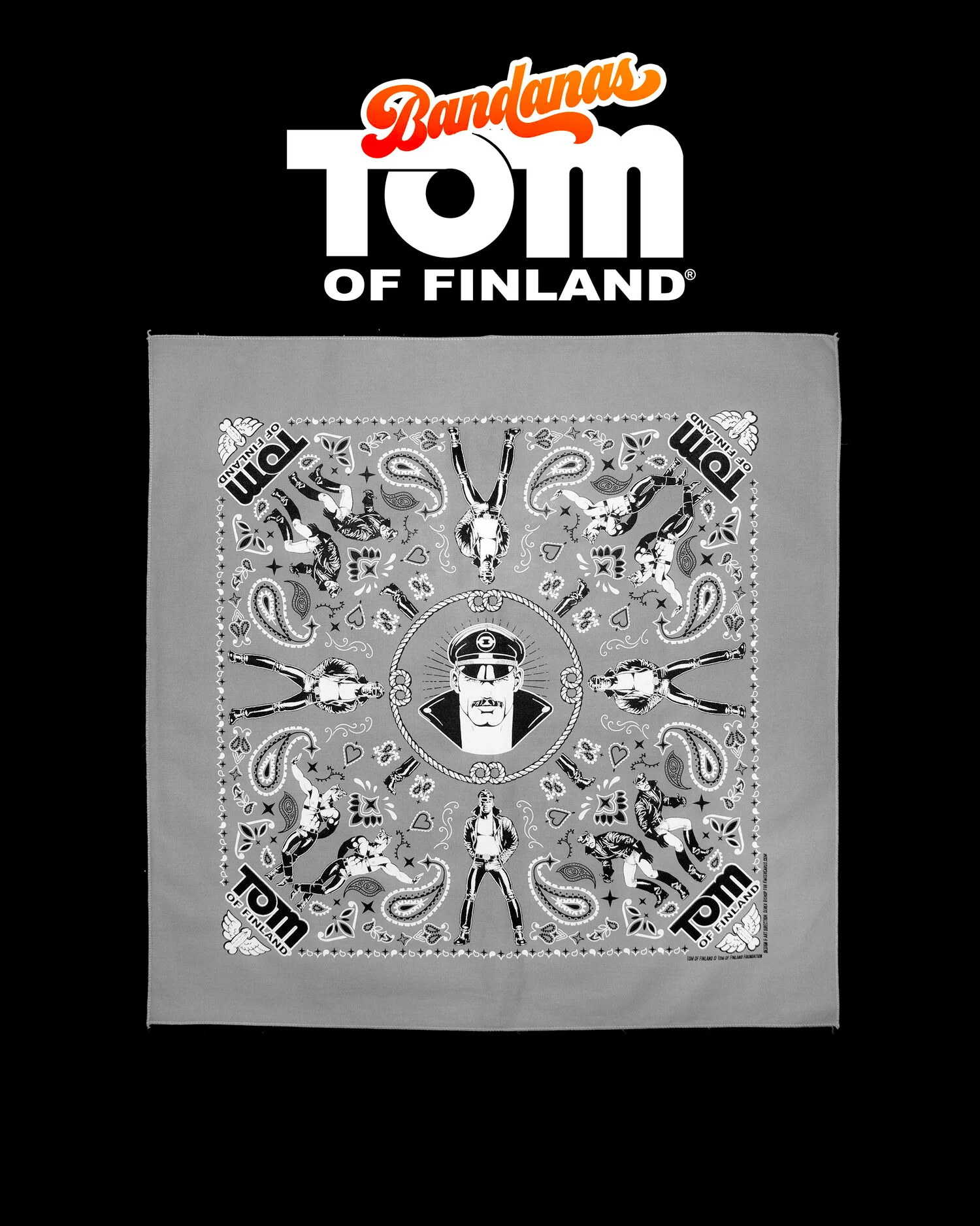 Tom of Finland Bandana by Peachy Kings gray - Image 2