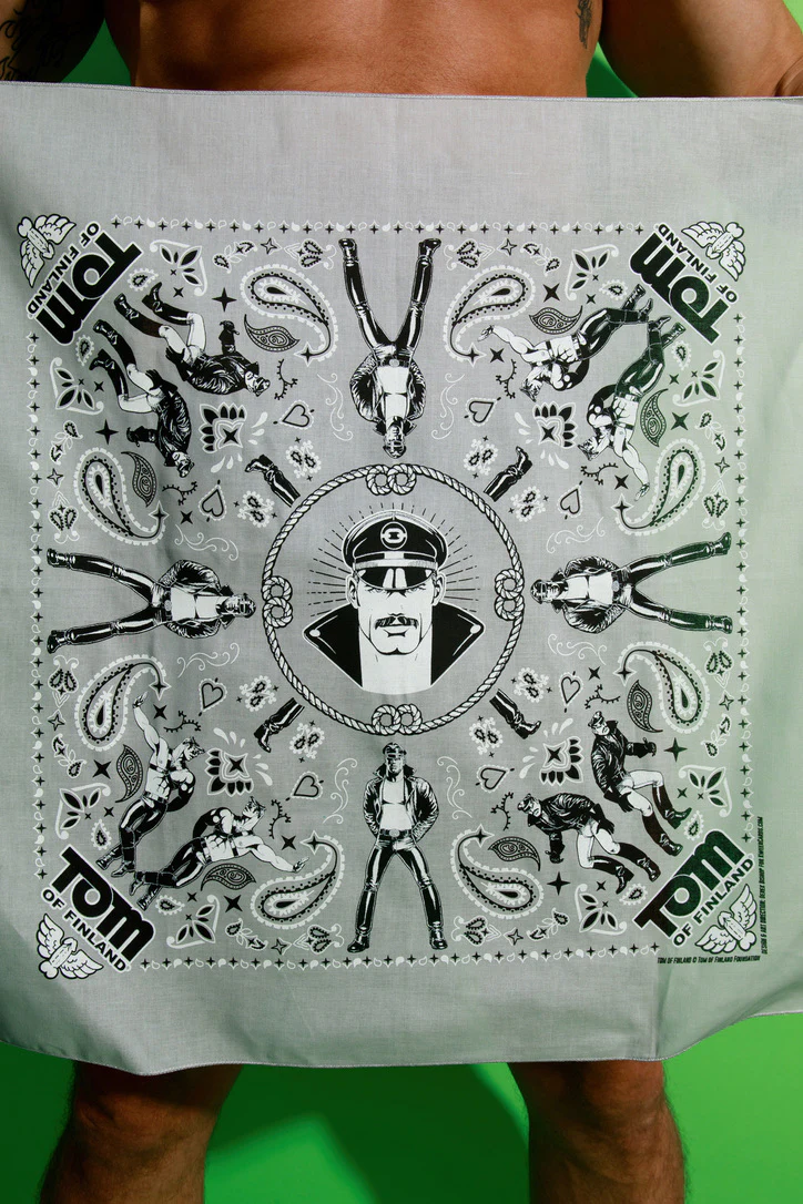 Tom of Finland Bandana by Peachy Kings gray - Image 5
