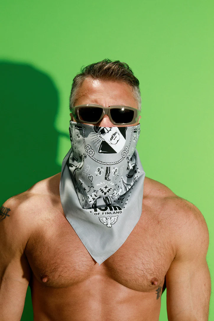Tom of Finland Bandana by Peachy Kings gray - Image 6