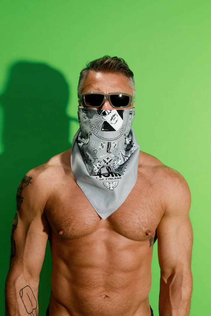 Tom of Finland Bandana by Peachy Kings gray - Image 7