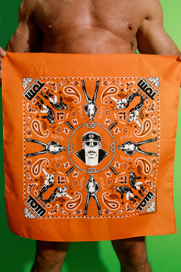 Tom of Finland Bandana by Peachy Kings Orange - Image 3