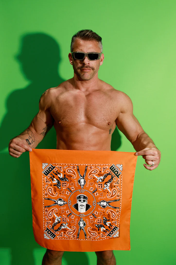 Tom of Finland Bandana by Peachy Kings Orange - Image 4