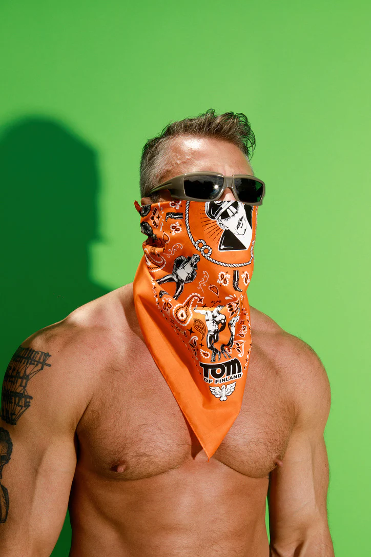 Tom of Finland Bandana by Peachy Kings Orange - Image 6