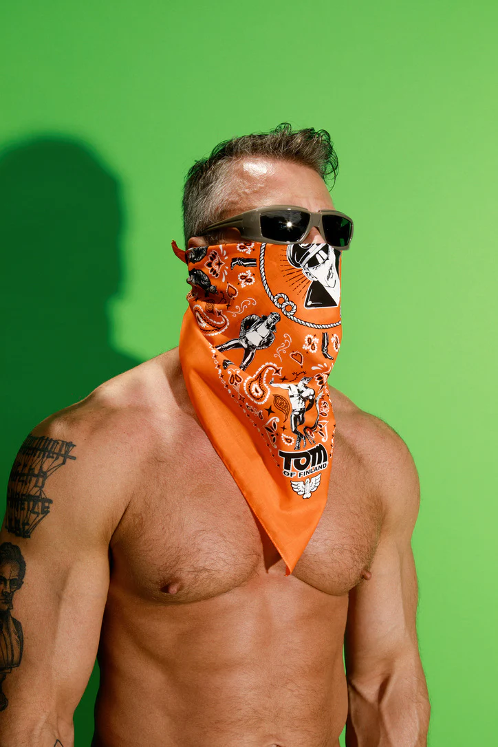 Tom of Finland Bandana by Peachy Kings Orange - Image 7
