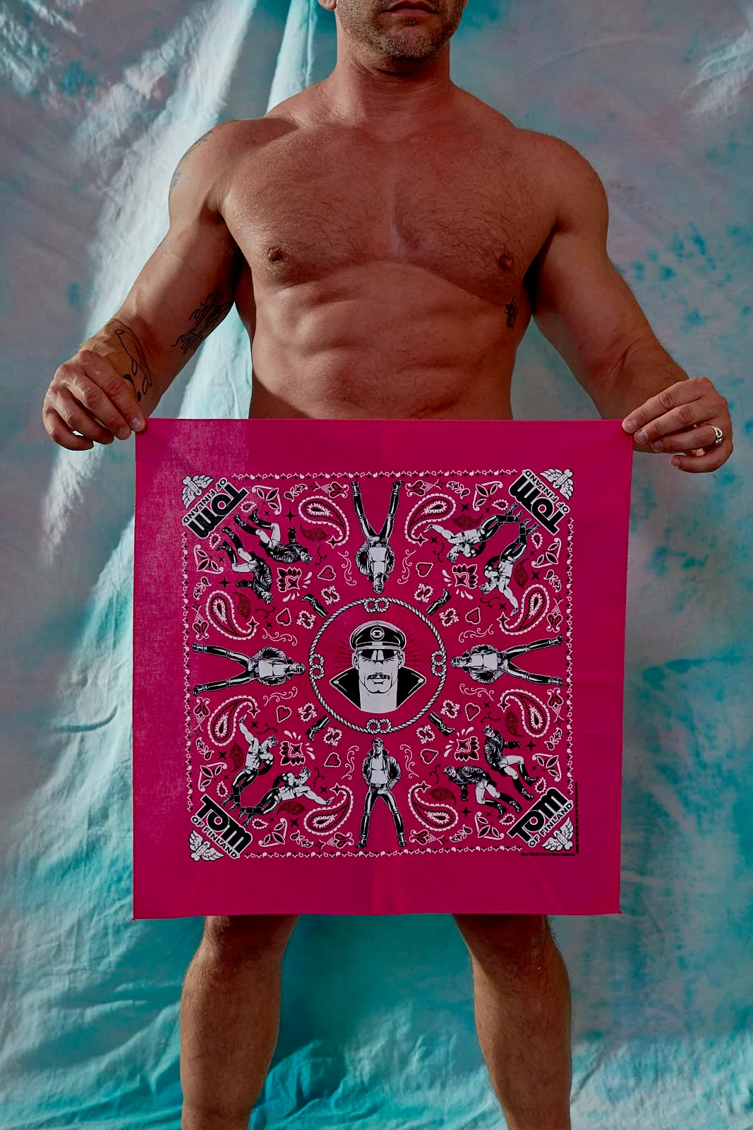 Tom of Finland Bandana by Peachy Kings pink - Image 3
