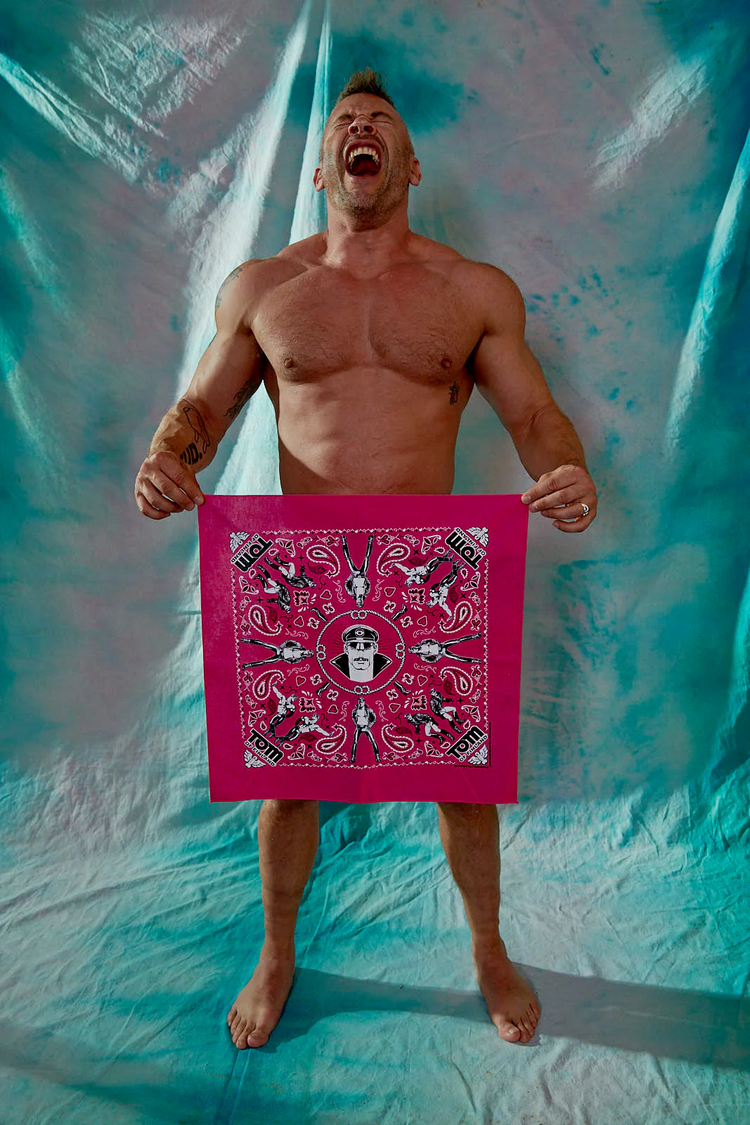 Tom of Finland Bandana by Peachy Kings pink - Image 4