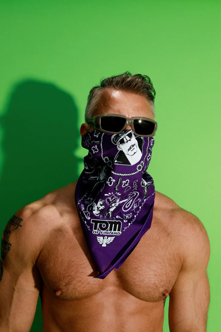 Tom of Finland Bandana by Peachy Kings purple