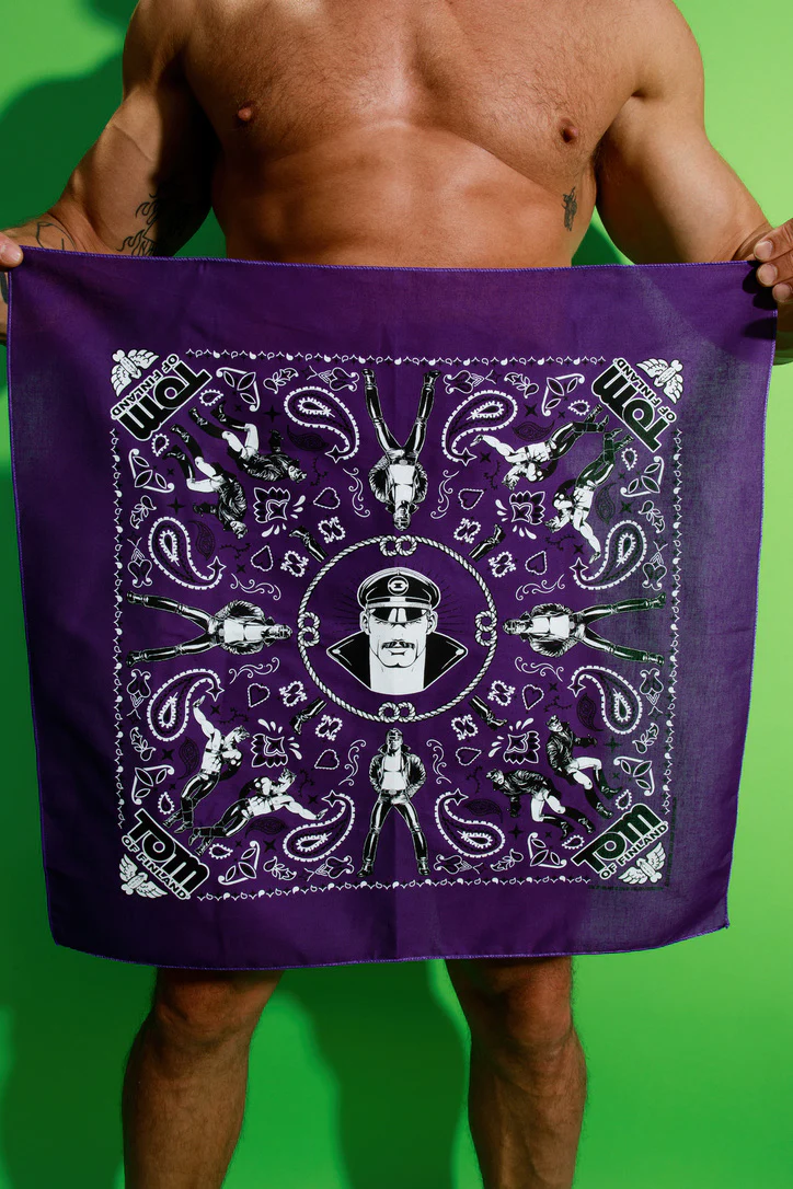 Tom of Finland Bandana by Peachy Kings purple - Image 6