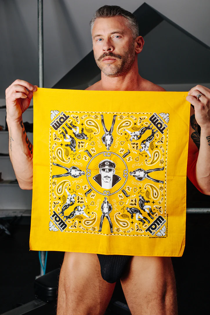 Tom of Finland Bandana by Peachy Kings Yellow - Image 3
