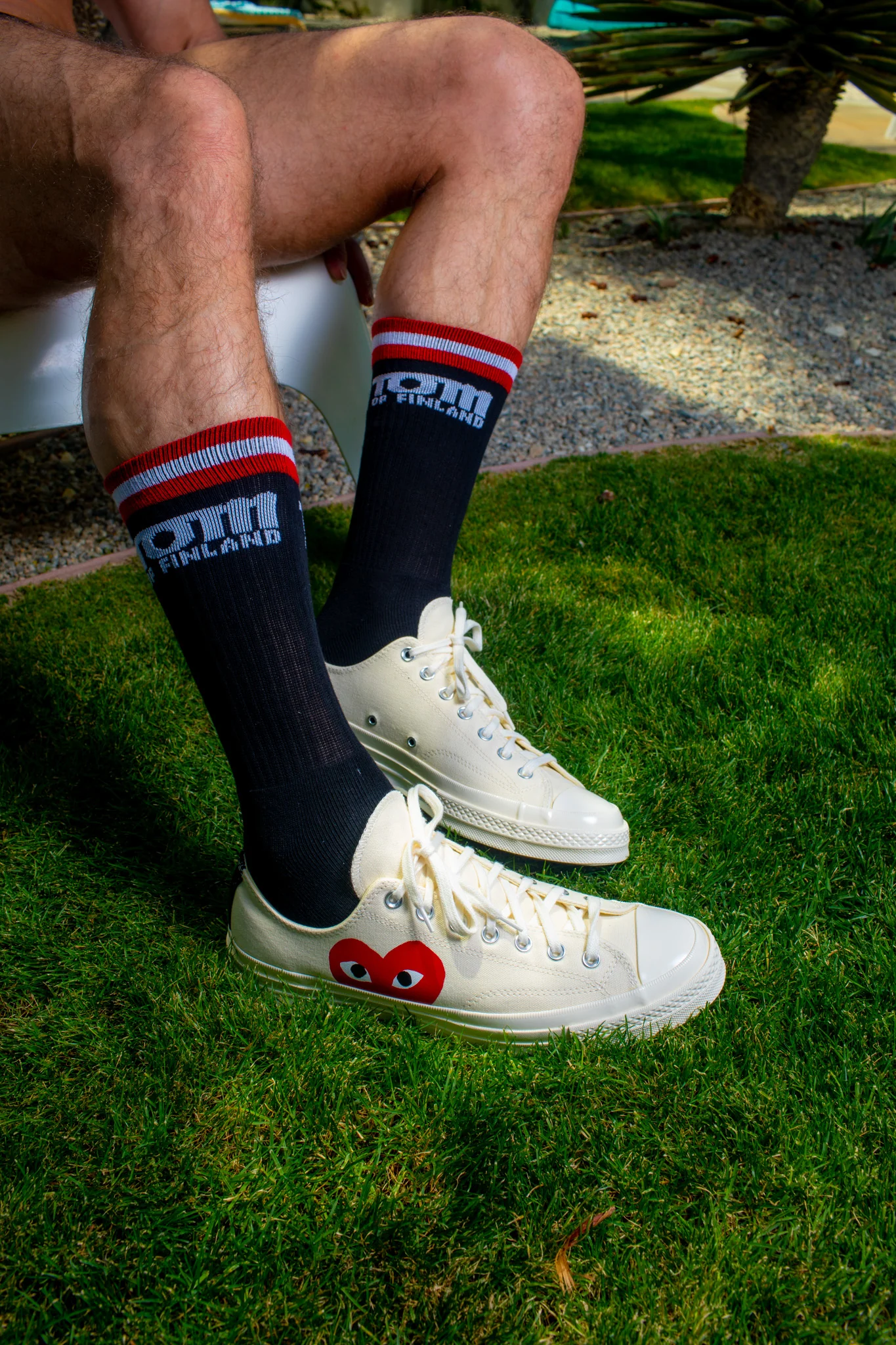 TOM OF FINLAND CALF HIGH SOCKS BLACK LOGO - Image 4