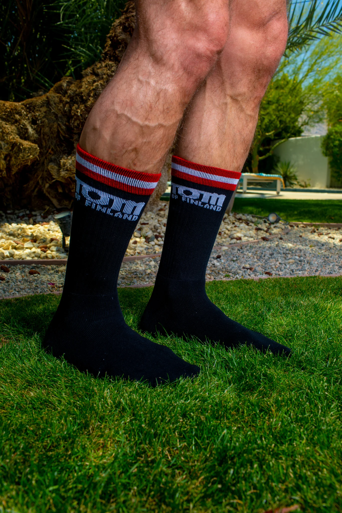TOM OF FINLAND CALF HIGH SOCKS BLACK LOGO - Image 6