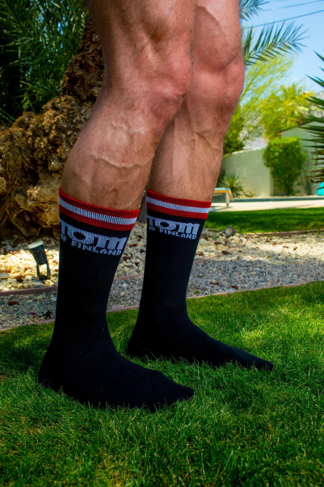 TOM OF FINLAND CALF HIGH SOCKS BLACK LOGO - Image 7