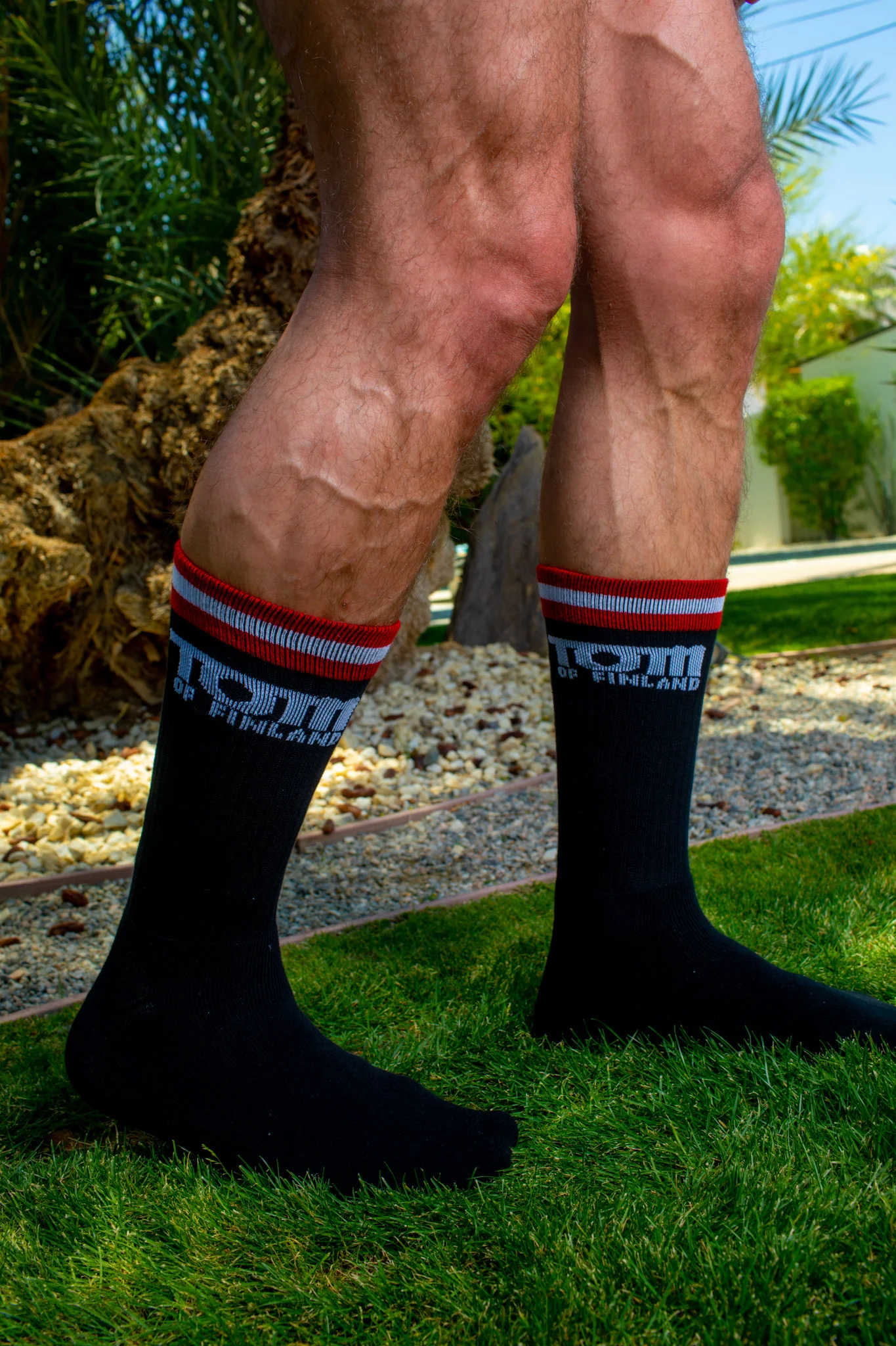 TOM OF FINLAND CALF HIGH SOCKS BLACK LOGO - Image 8