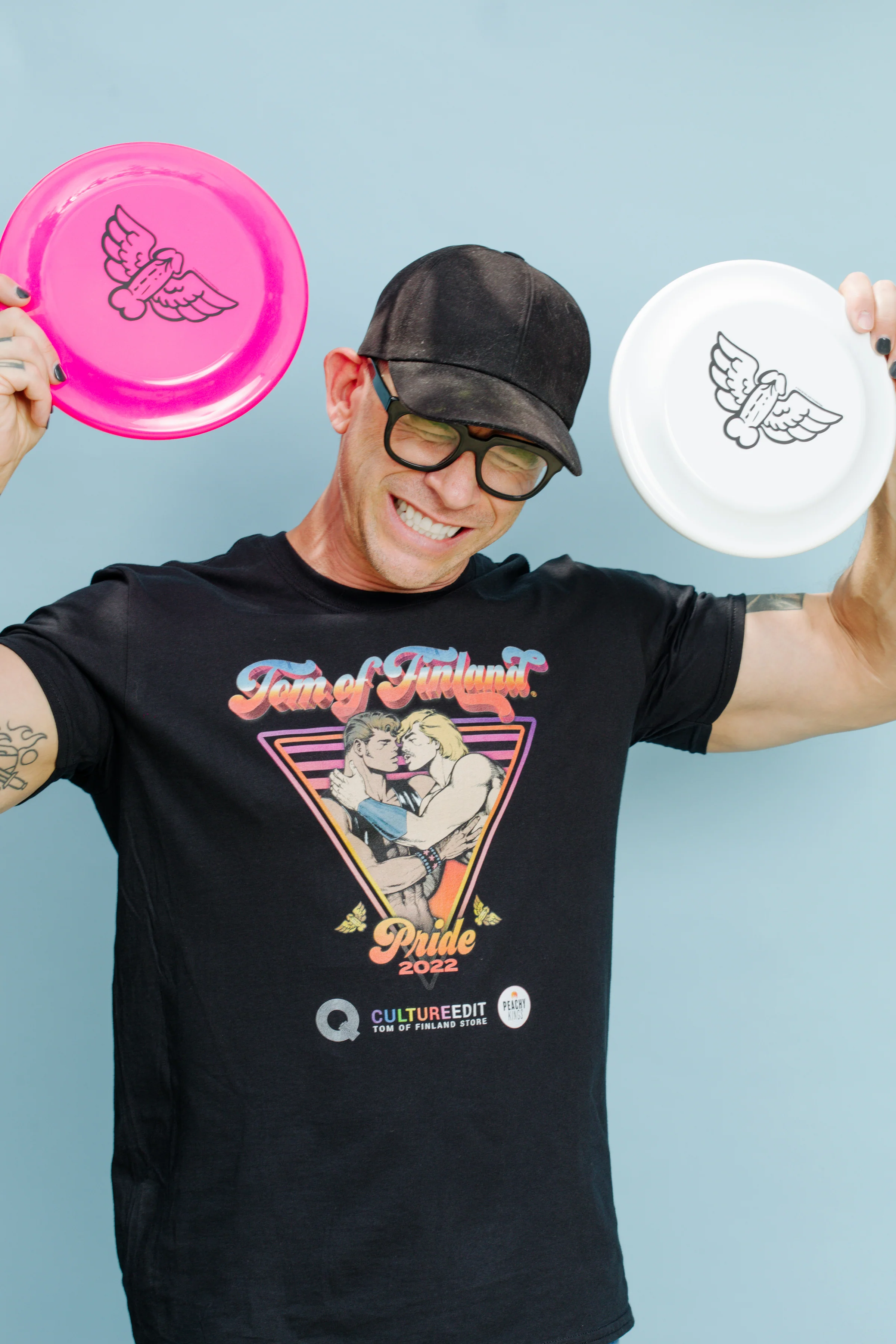 Tom of Finland Flying Cock Frisbee by Peachy Kings - HOT PINK - Image 6